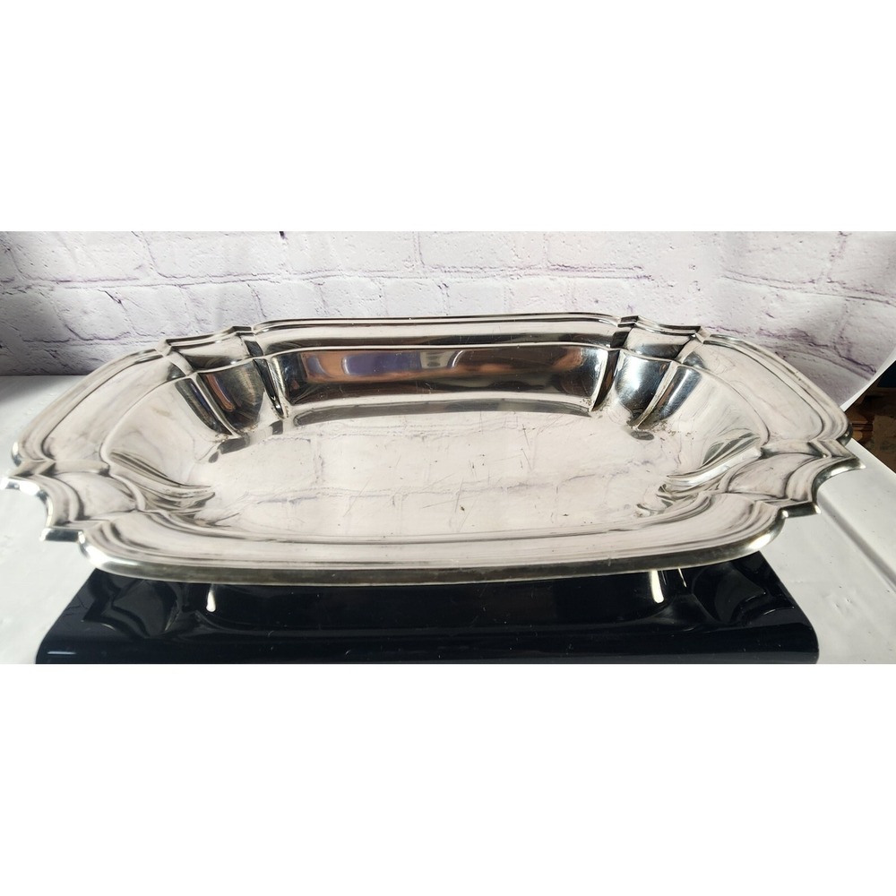 Vintage LUNT‎ Silverplate Serving Tray Platter Great For Serving Bread